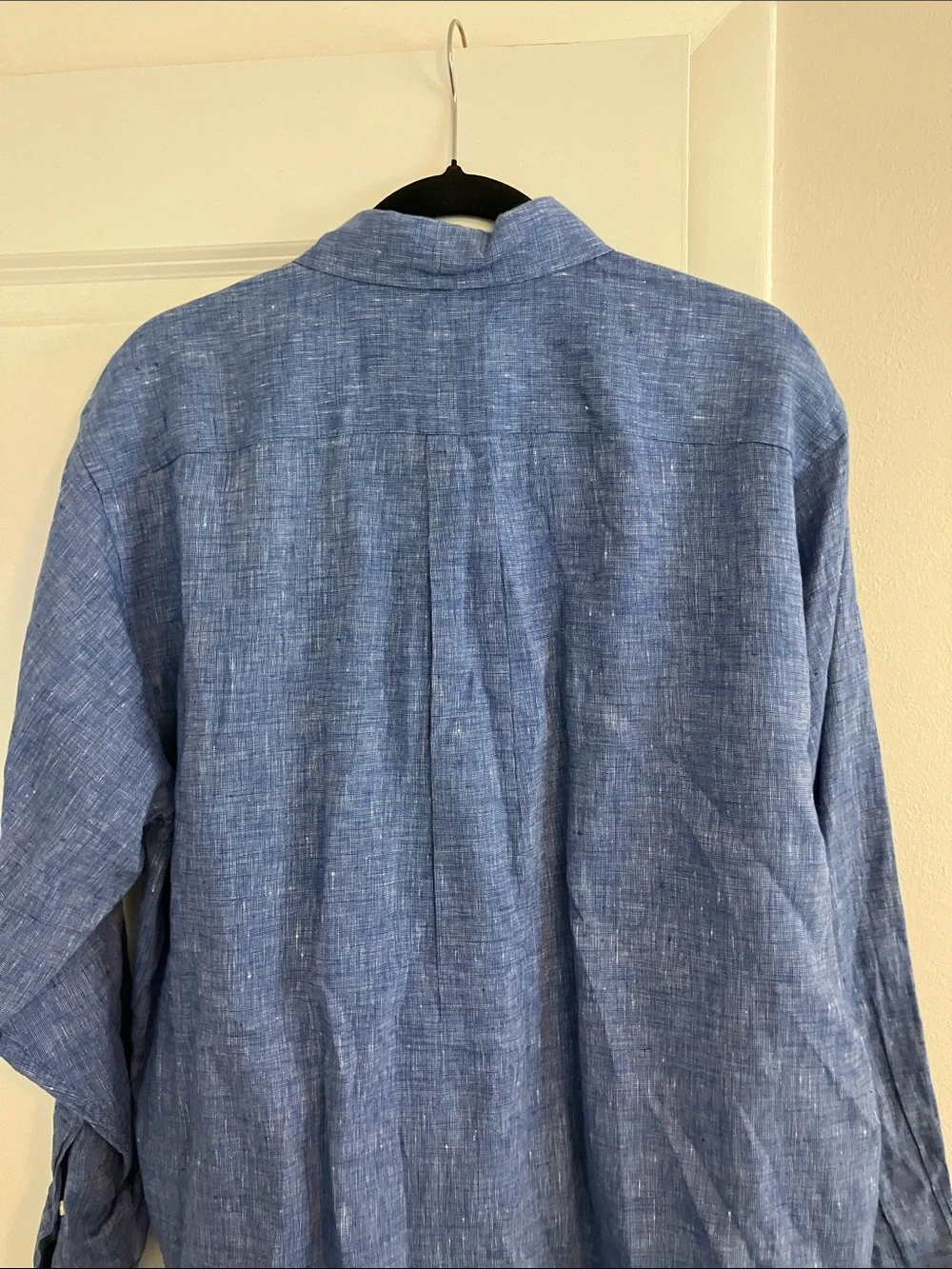 Brooks Brothers Blue Textured Linen Casual Button-Down Shirt